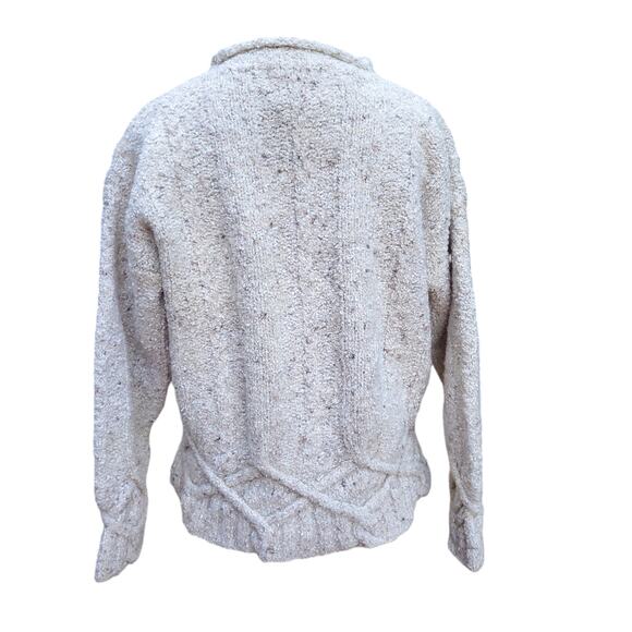 Vintage Woolrich Wool Blend Cable Knit Sweater Rolled Mock Neck Cream Sz M - Picture 9 of 11